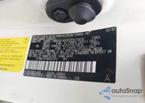 2008 Lexus Rx 350 z USA, uszkodzony, nr VIN 2T2GK31U18C027913